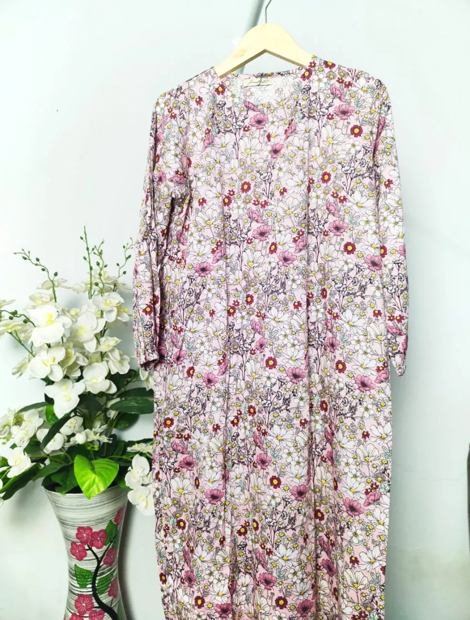 Midi Dress Lengan Panjang Motif A