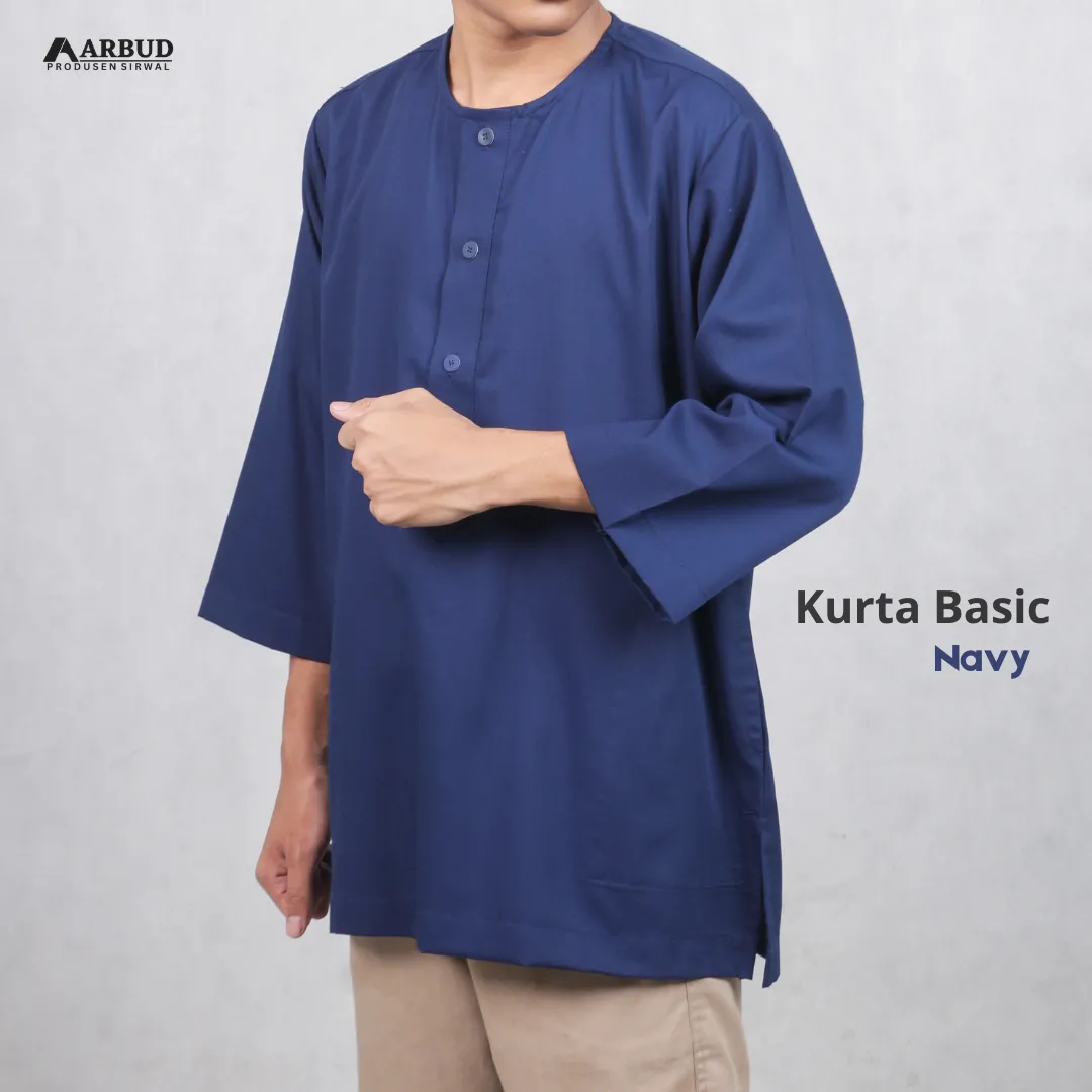 Kurta Koko Basic Lengan 3/4 Polos Toyobo Fodu