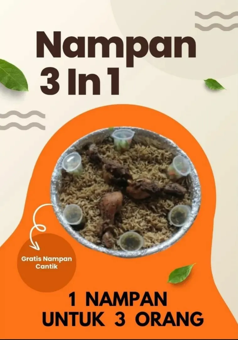 Nasi Kebuli Nampan 3 In 1 (Untuk 3 Orang Dewasa)