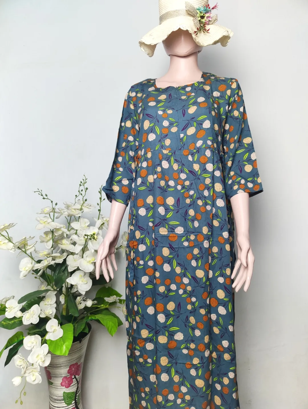 Dress Rayon Anaia Lengan 3 per 4 Motif 1