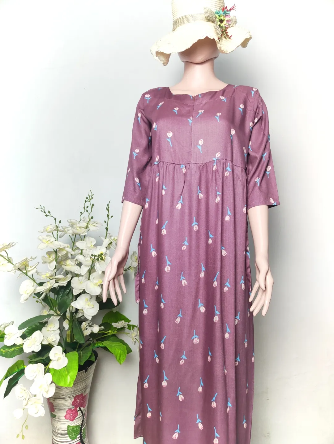 Dress Rayon Anaia Lengan 3 per 4 Motif 3