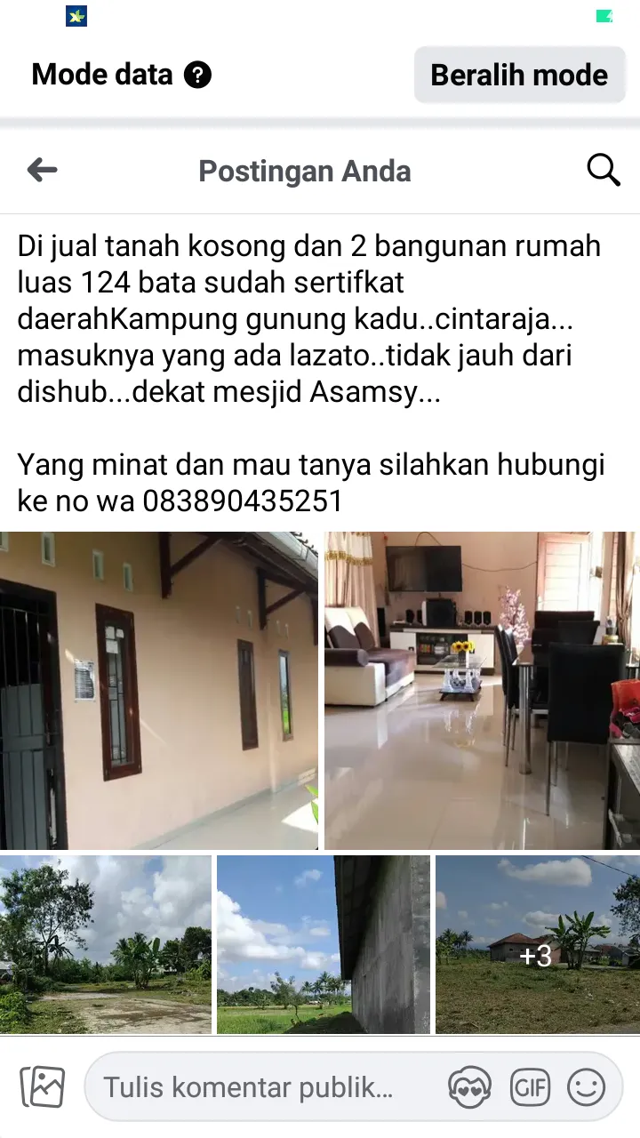 Rumah dan tanah datar